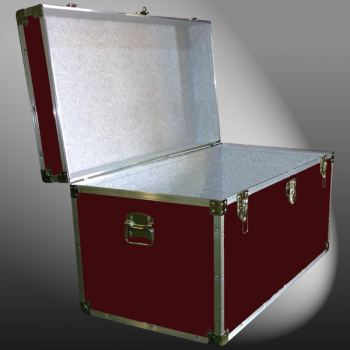 05-102 RE MAROON 36 Deep Storage Trunk with Alloy Trim